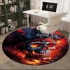 1pc Pirate Skull Round Carpet Office Chair Mat, Anime Design, Non Slip Rug for Home Decor, Gift, Office, Living Room, Bedroom