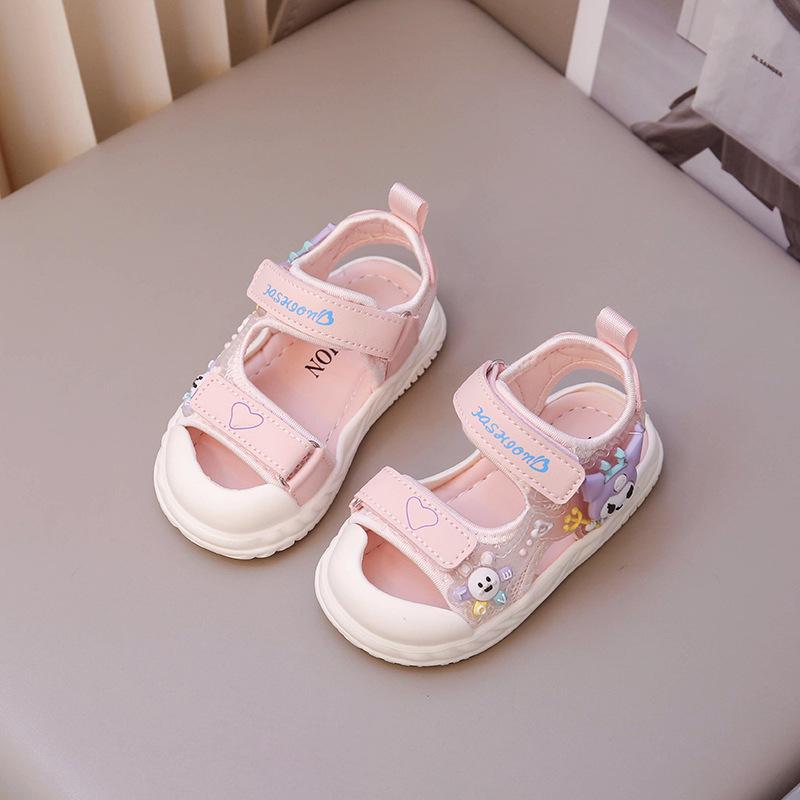 2026 Summer Girls' Cartoon Velcro Sandals: Soft, Non-slip Toddler Princess Shoes