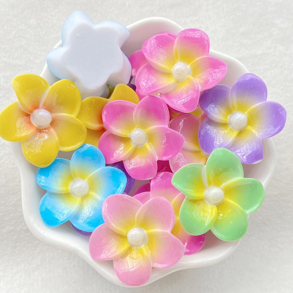 10Pcs New Cute Resin Cartoon Colorful Flowers Series Flat Back Scrapbooking DIY Jewelry Craft Decoration Accessories