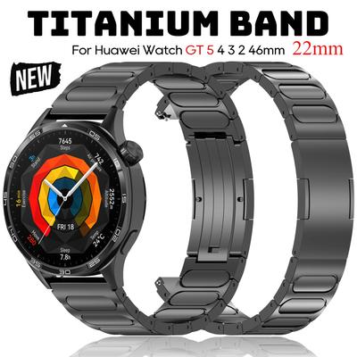 Pulseira de Titânio de Luxo de 22mm para Huawei Watch GT 5 4 3 2 46mm Pulseira Masculina para Amazfit T-REX 3 Balance Falcon Garmin Venu 3