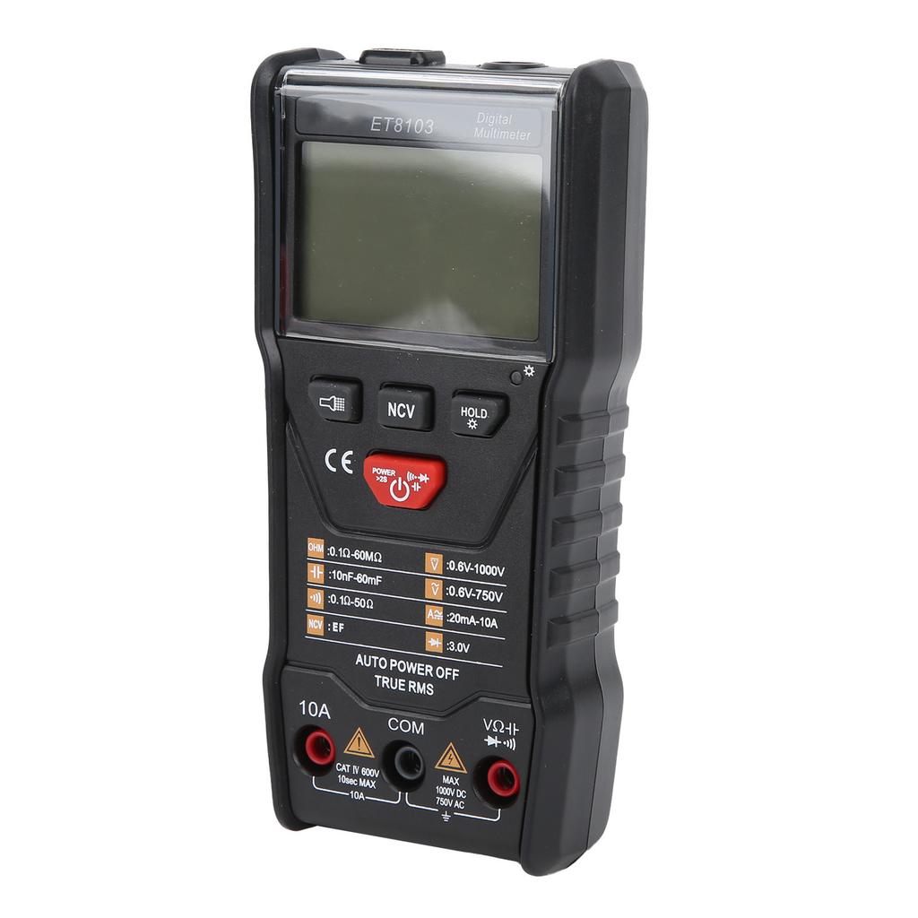 ET8103 Intelligent Multimeter LCD Backlit Display Portable Digital Voltage Tester for Outdoor