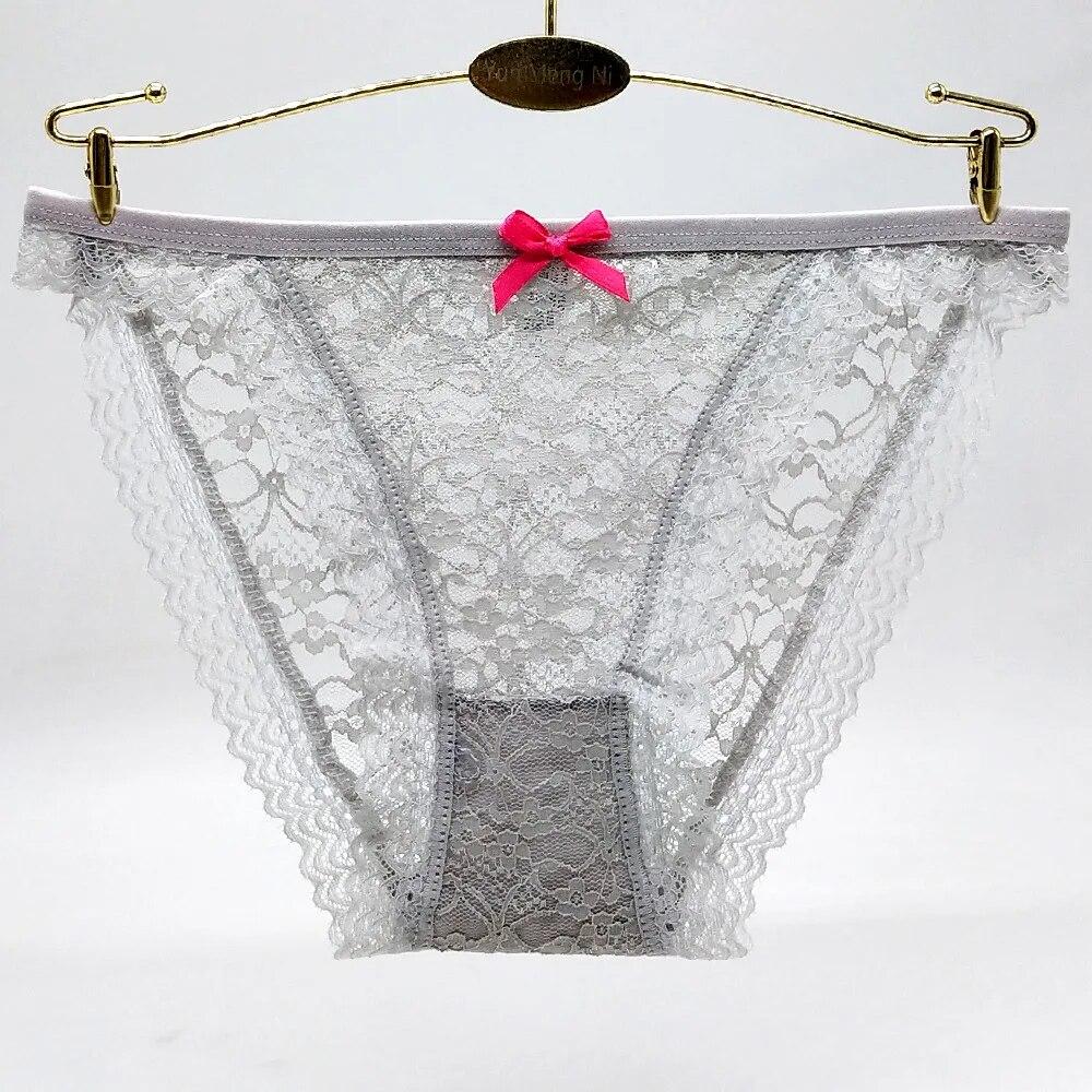 Sexy Lace Panties Woman Cotton Underwear Transparent Briefs Underpants Knickers Lingerie 6 Pcs/set