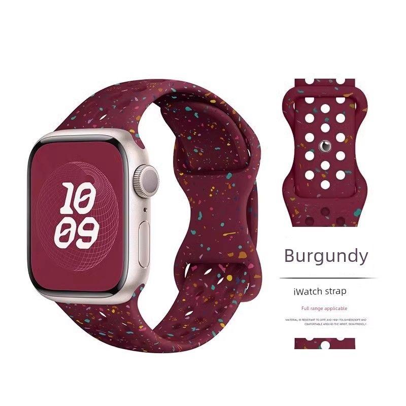 

Apple Watch Sports Silicone Classy Smart Strap Burgundy Application: iwatch S6/5/4/SE [40mm]]