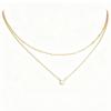 14K Necklace Real Gold Electroplated Two-layer Necklace Simple Versatile Collarbone Chain Layered Pendant Neck Chain Female
