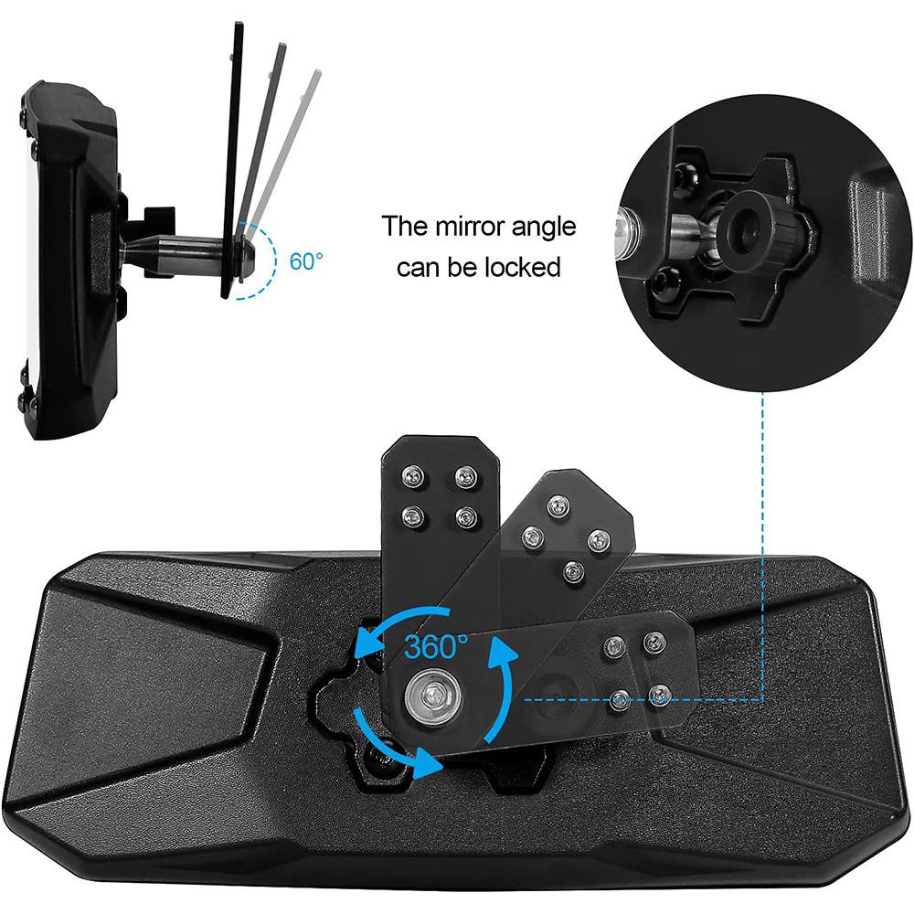 UTV Center View Mirror & 2 Side View Mirrors For Polaris Ranger 500/570/900/1000