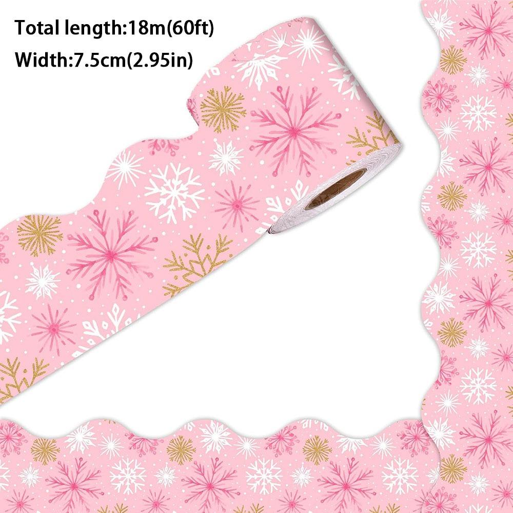 Christmas Candy Border Decorative Sticker Winter Snowflake Christmas Tree Poster Border Stickers Christmas Bells Self-Adhesive