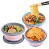 3 stuks Camping Kom Opvouwbare Inklapbare Kom Lunchbox Saladekom Deksel Uitbreidbare Voedselopslag Container Bento Box
