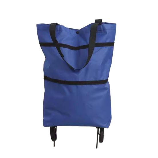 Foldable Shopping Bag with Wheels Large Capacity Waterproof Foldable Design Multipurpose Grocery Shopping Cart