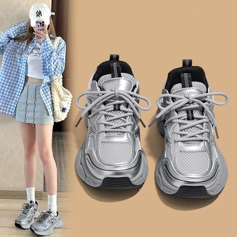 Korean version of purple dad shoes for women 2025 autumn new platform super good-looking shoes versatile casual sports shoes 2025