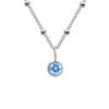 Stainless Steel Vacuum-Plated Birthstone Rhinestone Necklace for Women - Fashionable European & American Style