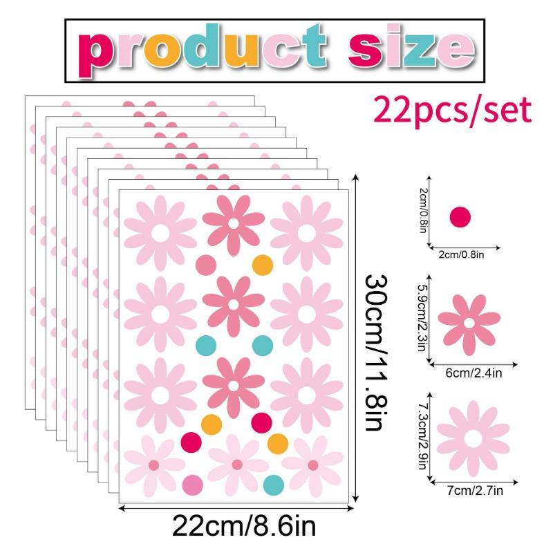 Daisy flower wall sticker Boho style refrigerator glass children's room kindergarten ring creation decorative wall sticker self-adhesive