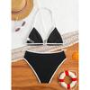 Girls two piece bikini set swimwear adjustable tie side bottom youth bathing suit for beach pool holiday