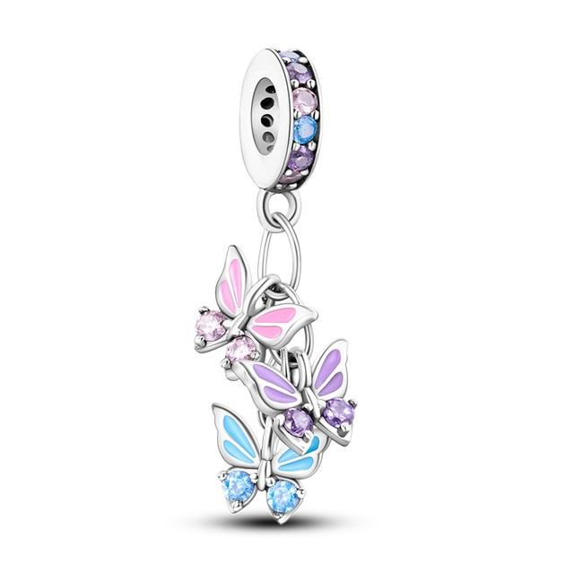 Charms Silver 925 Music Walkman Pendant Mobile Phone &Game Console Charm Butterfly Pendant Fits 925 Original Necklace
