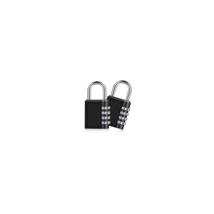 

Combination padlocks [2 pieces], 4-digit lock for gym locker, school, shed, fence (black) SWITCH