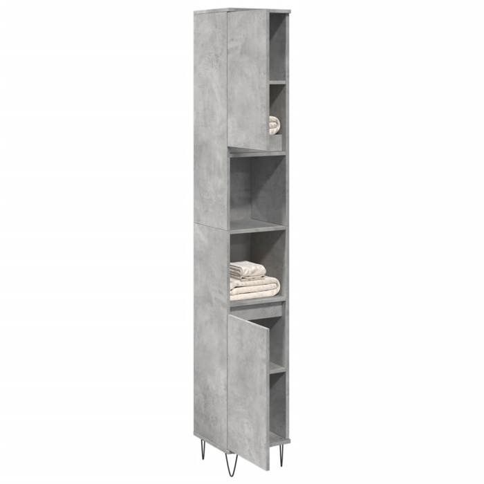 VidaXL Armoire de salle de bain gris béton 30x30x190 cm, armoire, armoire de rangement de salle de bain, armoire de toilette 857198