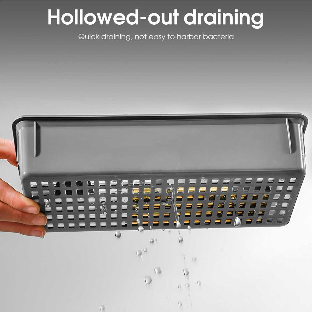 Drainage dustproof tableware storage box, simple and fashionable chopstick box, kitchen storage supplies