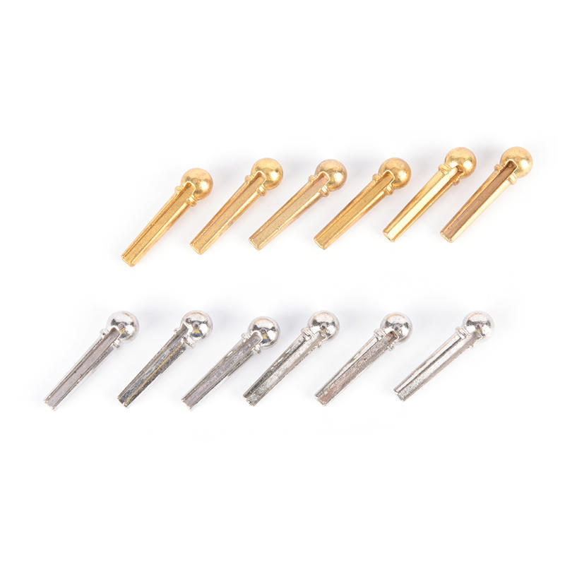 6Pcs Metal Bridge Pin Folk Acoustic Guitar String Pin Peg Nail Silver/Gold Color