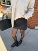 Wen Jiu Wool A-line Mini Skirt: Women's Slimming Short Plush, Winter Minimalist Style
