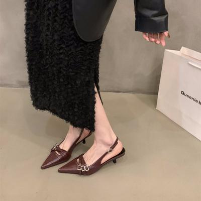 New High Heels Sandals Women Shoes Spring Summer Footwear Pointed Toe Party Ladies Shoes Fashion Buckle Strap Female Pumps