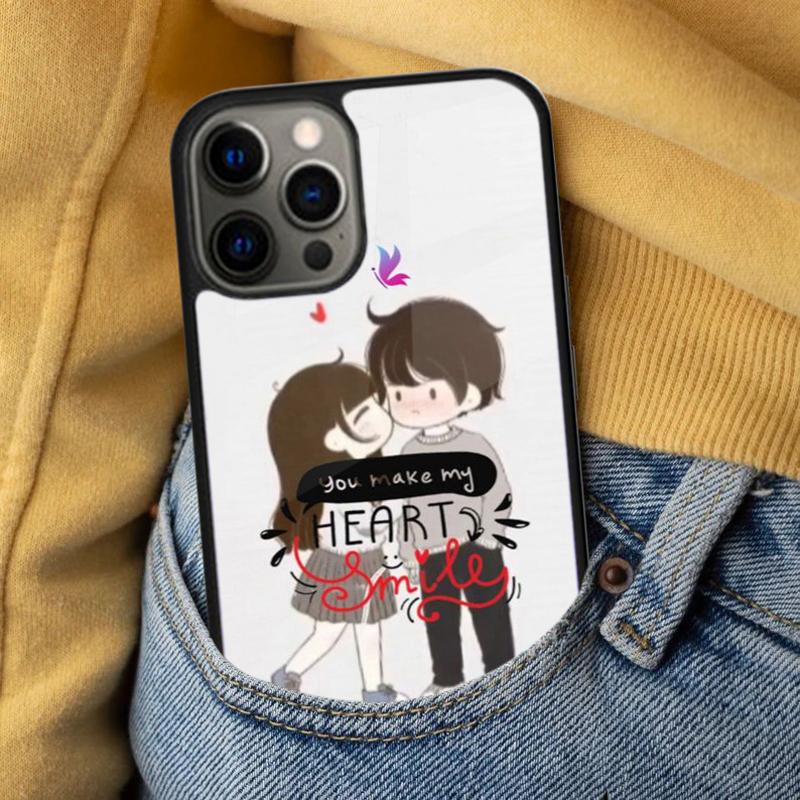 Cute Boy Girl Couple Soft Phone Case for iPhone 17 Air 16e Pro max 15 Pro 13 14 Plus 11 12 MagSafe Magnetic Coque