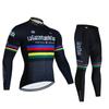 Men's Professional Long Sleeve Cycling Jersey & Padded Shorts Set, Quick Dry, Reflective, Breathable Bike Wear Clothing for Men