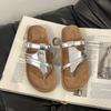 Fashion retro design sense toe cool slippers women wear flip-flops summer new flip-flops Roman sandals
