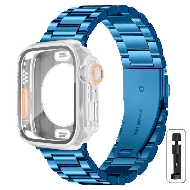 Change to Ultra Case+Band For Apple Watch 40mm 44mm 41mm 45mm Metal Stainless Steel strap for iWatch series Series 98 7 6 SE 5 4