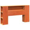 Solid Wood Bed with Shelf Without Mattress Wax Brown 140 X 190 Cm