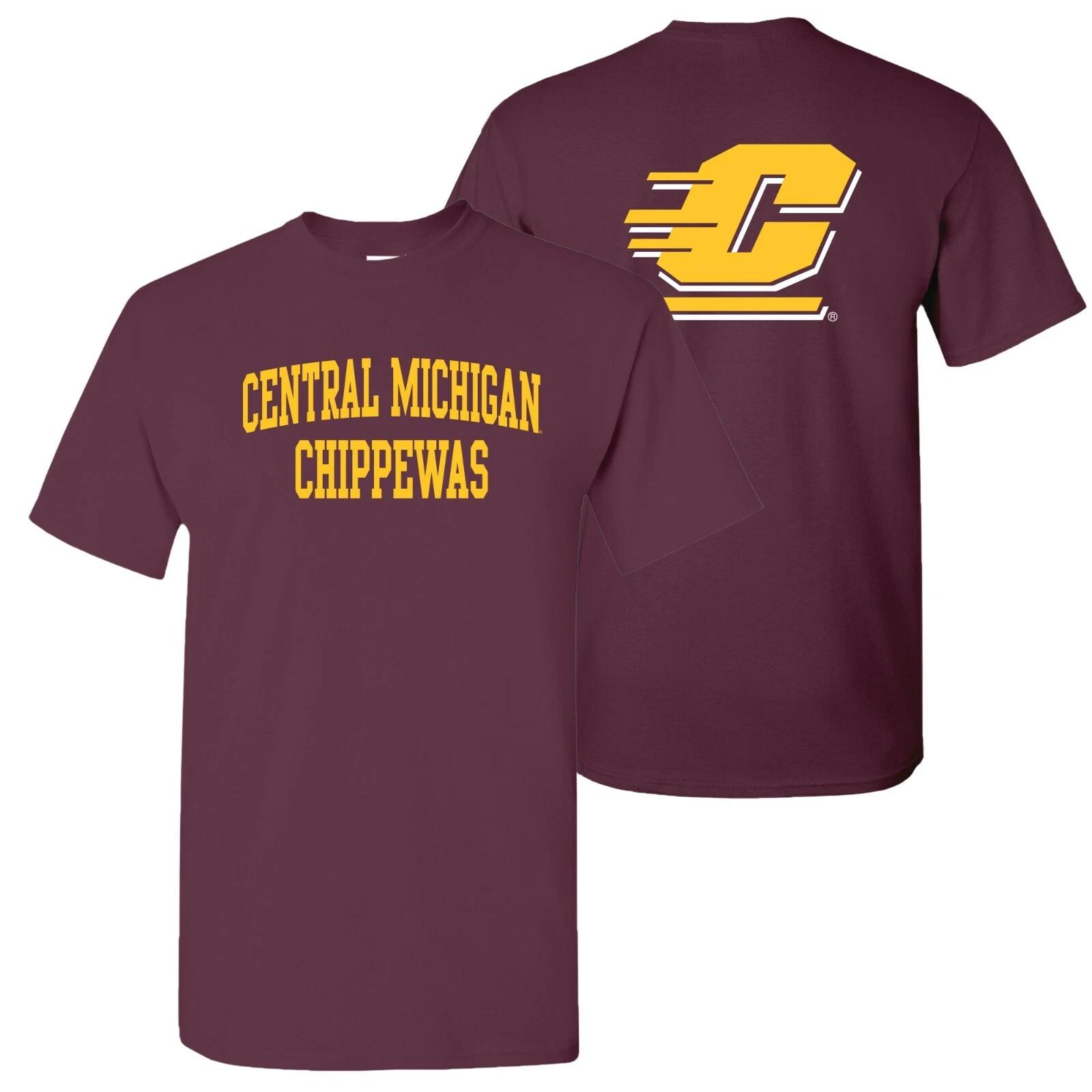 Central Michigan Chippewas Front and Back Print T-Shirt - Maroon XL