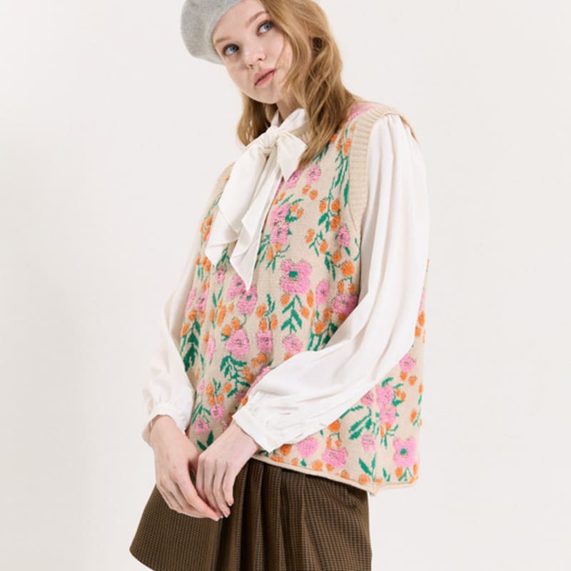 PINK PINEAPPLE WOOL BERET_GREY