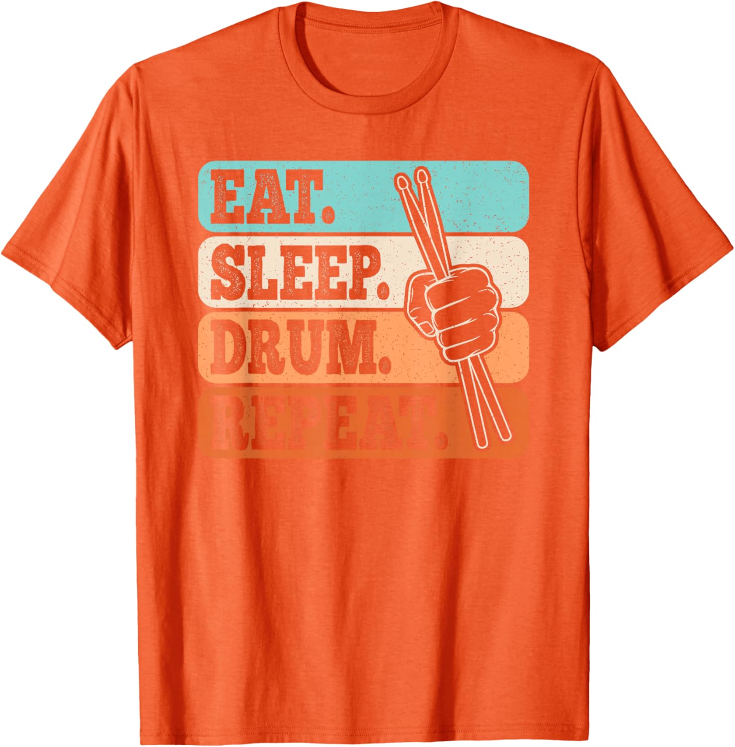 

Eat Sleep Drum Repeat Funny Graphic T-Shirt Breathable Cotton Short Sleeve Men Casual Tee 4XL