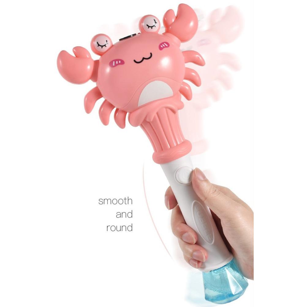 Bubble Wand Cartoon Crab Musical Bubble Blower with Lights Handheld Automatic Bubble Machine Party Favors Gifts for