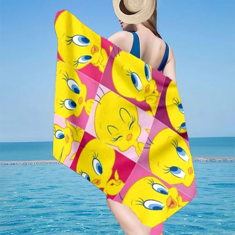 Yellow Bird Beach Towel, Super Soft Microfiber, Gift for Her/Him, Birthday, for Pool, Beach, Travel, Home Decor Fan gifts