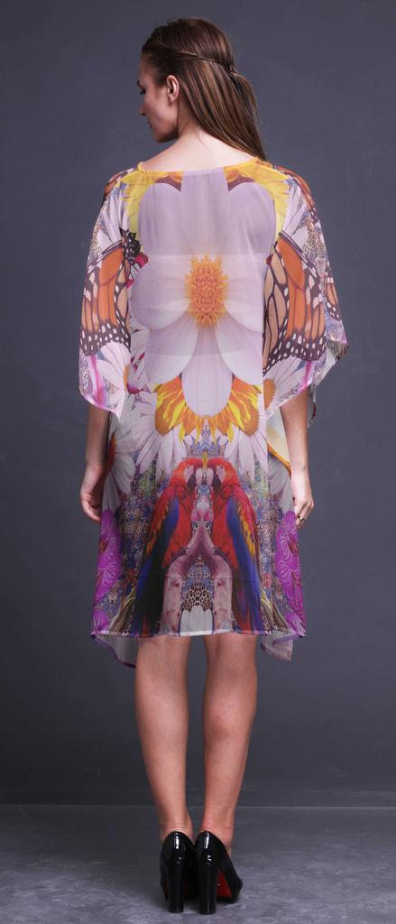 Phagun Short Caftan Midi Dress Beach Swimwear Cover Up Womens Kaftan-4X-5X