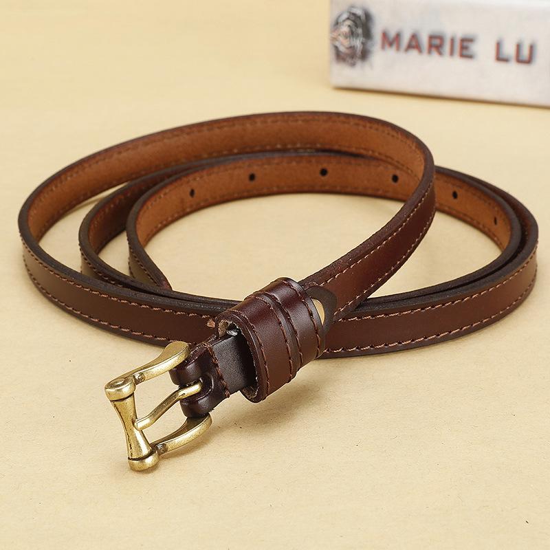 

Женский повседневный ремень из натуральной кожи с пряжкой из сплава для повседневной носки и украшения на вечеринки 120cm коричневый