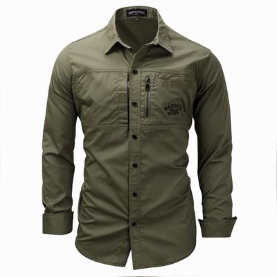 Hochwertige Herrenhemden mit Slim Fit Masculina Business Male Langarm Army Casual Turn Down Neck Shirt