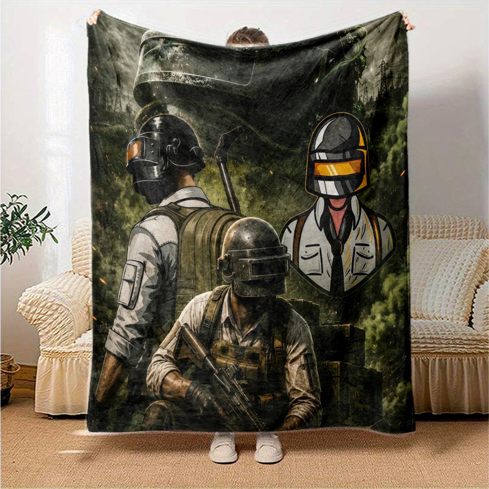 PUBG Flannel Blanket, High quality Comfortable for All Seasons, Home Decor, Warmth and Comfort