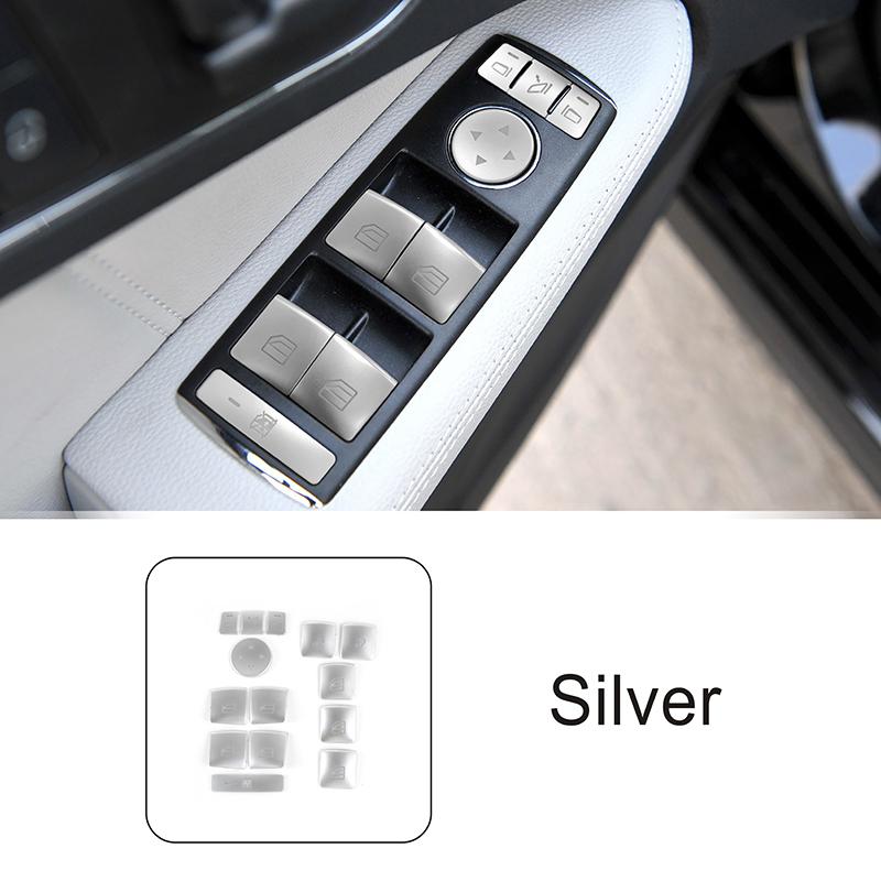 For Mercedes Benz A B C E G Class CLA GLA GLE GLS CLS GLK ML Car Door Armrest Window Glass Lift Buttons Cover Sequ Decoration