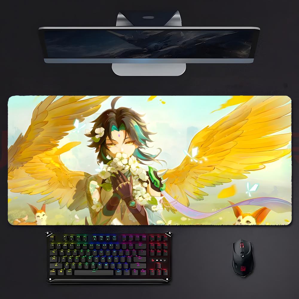 Cool Handsome Game Genshin Impact Xiao Mouse Pad Large Gaming Mousepad With Stitched Edges Thickened Desk Mat Pc