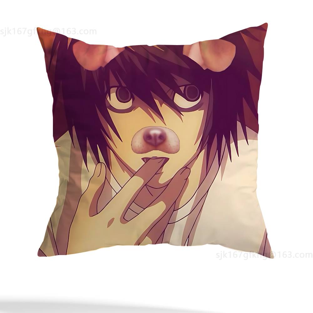 Anime D-Death Note Kissenbezug Sofa Wohnzimmer Schlafzimmer Kopfteil Rückenlehne Kissen Quadratisches Kissen Nickerchenzeit