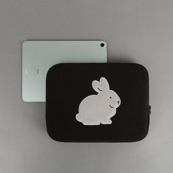

Embroidered laptop pouch Happy Rabbit, gray