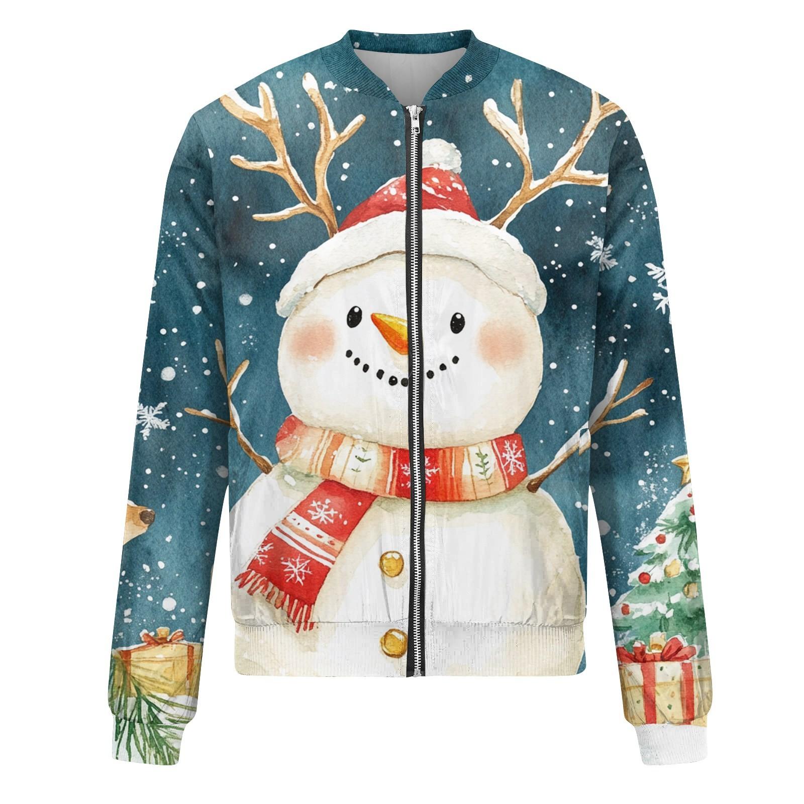 Женская легкая короткая куртка с длинными рукавами на молнии с принтом — фото 3