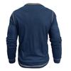 Men's Retro British Style Color Block Henley Long Sleeve Polo Shirt