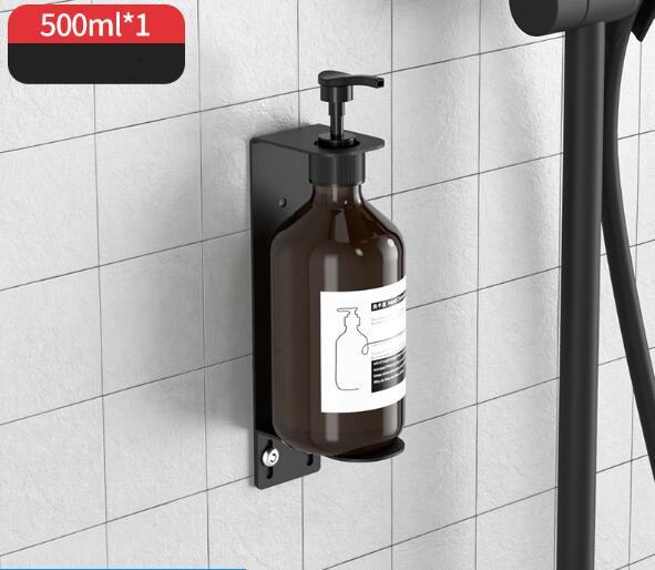 300ML Bathroom Adhesive Wall Mounted Shower Gel Dispenser Double Dual Soap Dispenser Kitchen for Soap Double Soap Dispenser