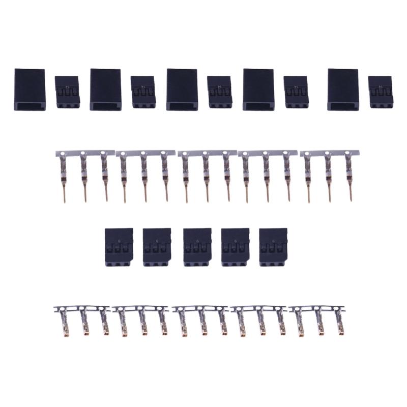 For Futaba Servo Receiver Connectors Plugs with Lock and Male Female Terminals Crimps Pin Kit for Quadcopter Battery