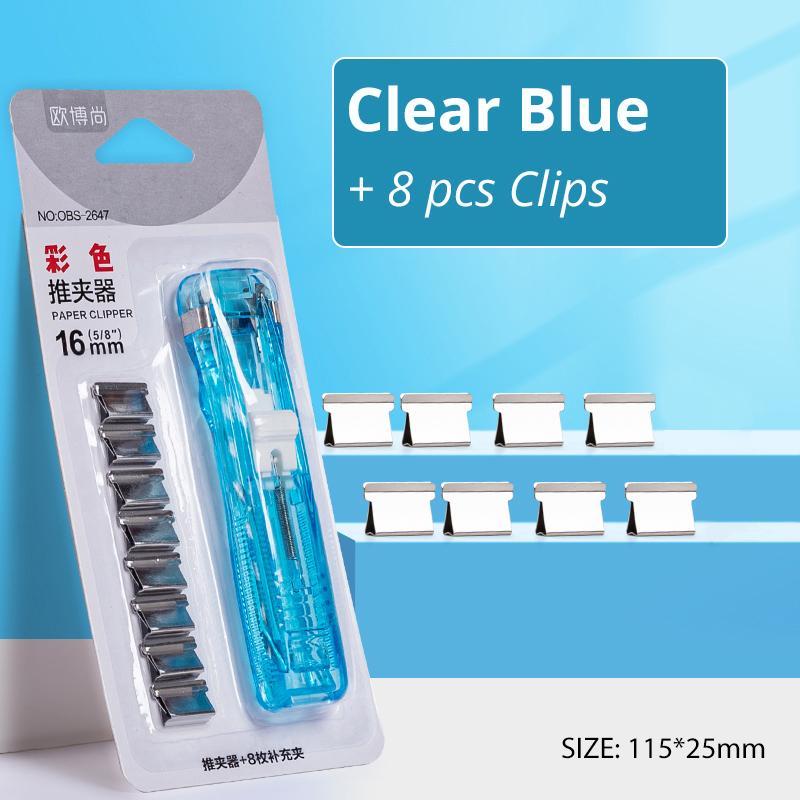 Mini Traceless Reusable Hand Clamp Push Stapler Paper Book File Office School Student Binder Binding Tools Supplies Accessories