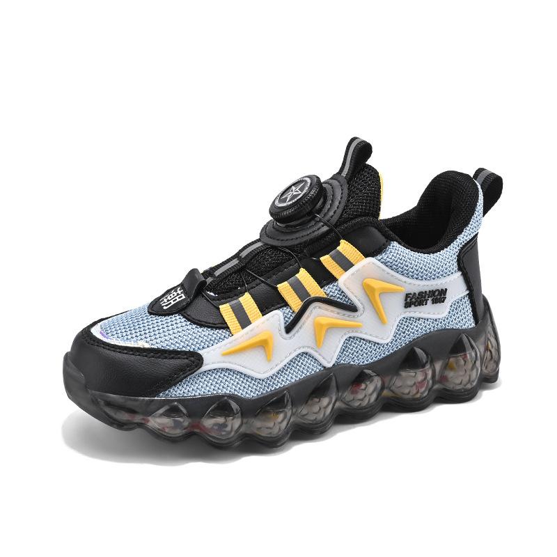 

Детская спортивная обувь, вращающиеся пуговицы, обувь для больших мальчиков, кроссовки с мягкой подошвой, баскетбольные кроссовки с сеткой, детская обувь в модном стиле 30