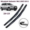 24"+21" Frameless Wipers for Mitsubishi Outlander MK2, ASX, Lancer EX, Pajero Sport, Eclipse Cross, Grandis