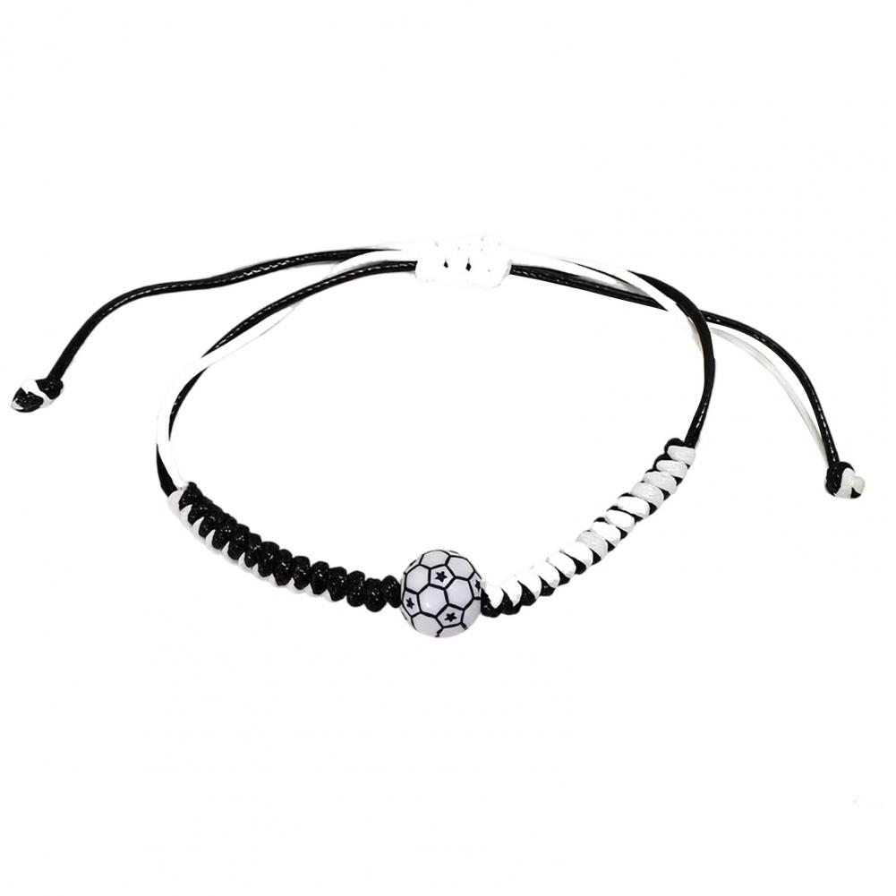 Trendy Sports Enthusiast Accessory Sports Themed Braided Bracelet with Adjustable Cord Hand Woven Rope Wristband for Enthusiasts