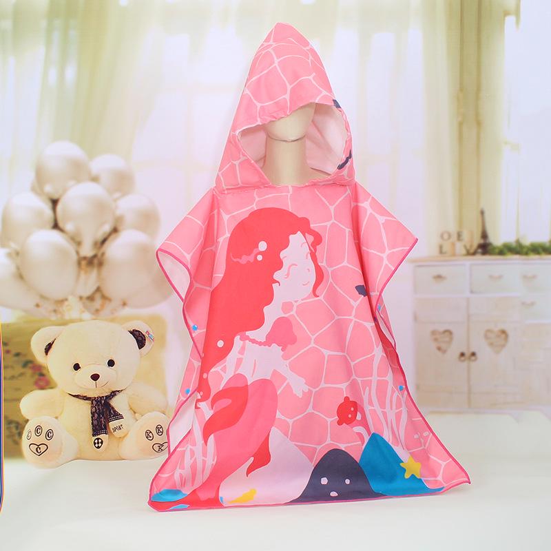 Children s Cartoon Bath Poncho - Large, Absorbent, Soft, Wearable, Sun-Protective Beach Towel 70x150 cm